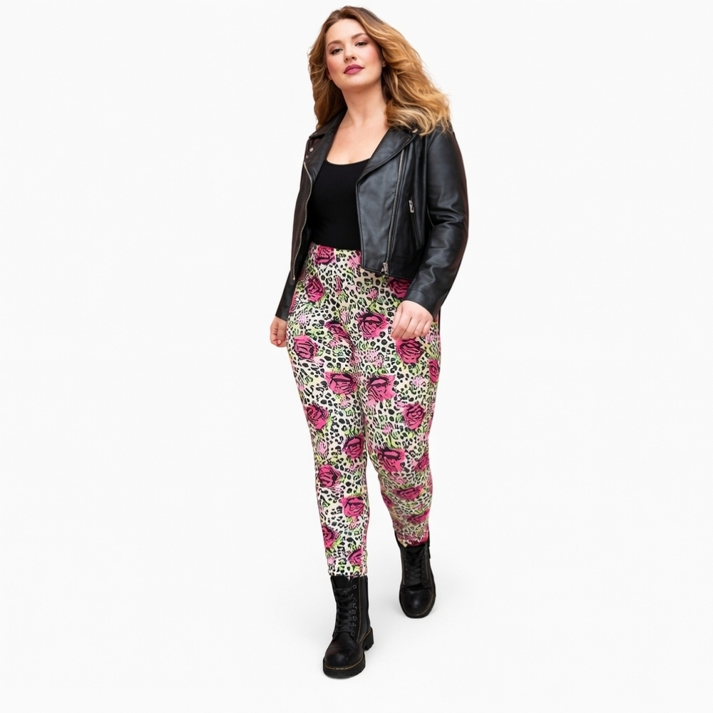 BETSEY JOHNSON x Torrid 3X Leopard Rose Print Leggings & Matching Tank Set NWT